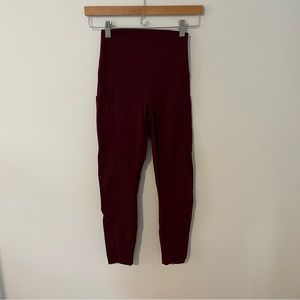 Red 7/8 leggings with pockets